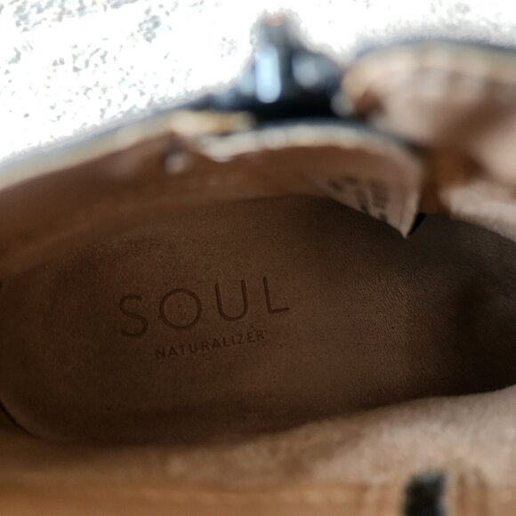 Soul Naturalizer Womens Sz 9.5 Hudson Black Faux Leather Zip Wedge Ankle Booties - Picture 8 of 9